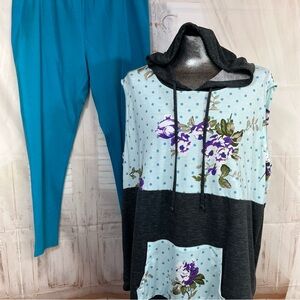 LuLaRoe 3XL Brittany Top with Roaman's 22/24 Leggings